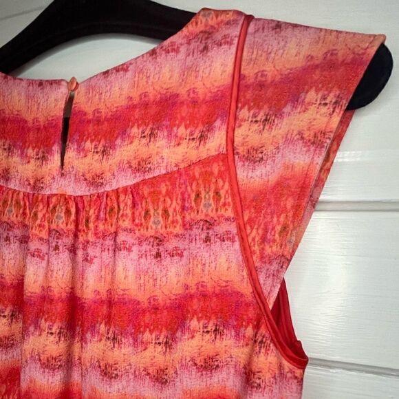 McGinn Sunset Red Pullover Capped Sleeve Dress - Picture 9 of 12